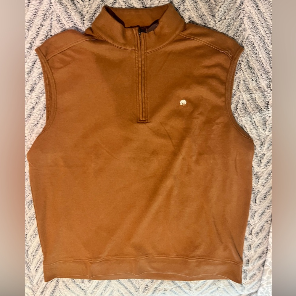 Men's Tan Zip-Up Sweater Vest